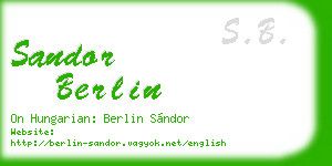 sandor berlin business card